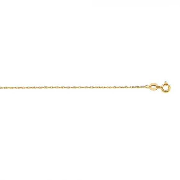 3 PCS 10K Solid Yellow Gold 0.80 mm Rope Chain Necklace Men Women 16"